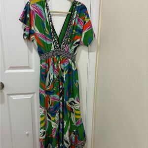 Flying Tomato Multicolor V-Neck Maxi Dressed